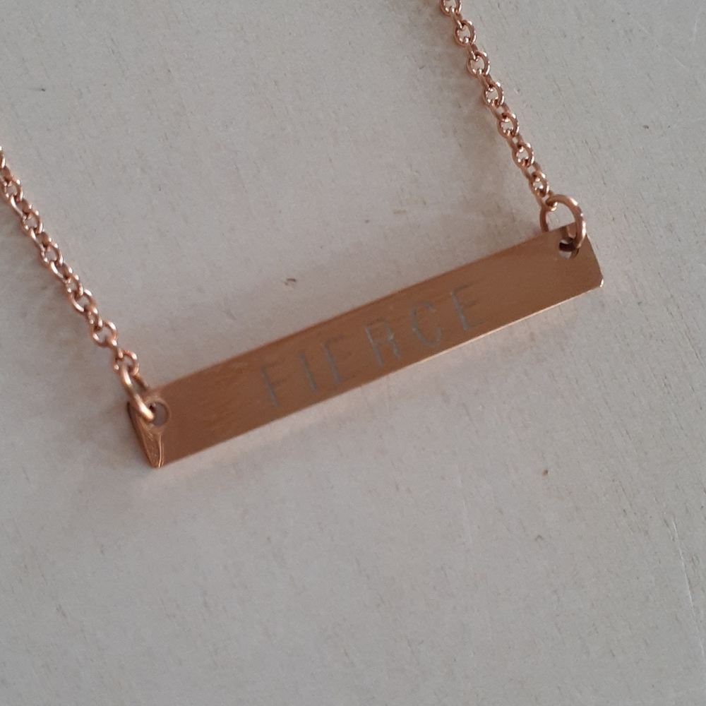 % This rose gold bar necklace is FIERCE!